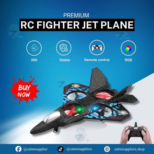 Premium RC Fighter Jet Plane – Remote Control Airplane with Lights | Foam RC Plane for Kids & Adults